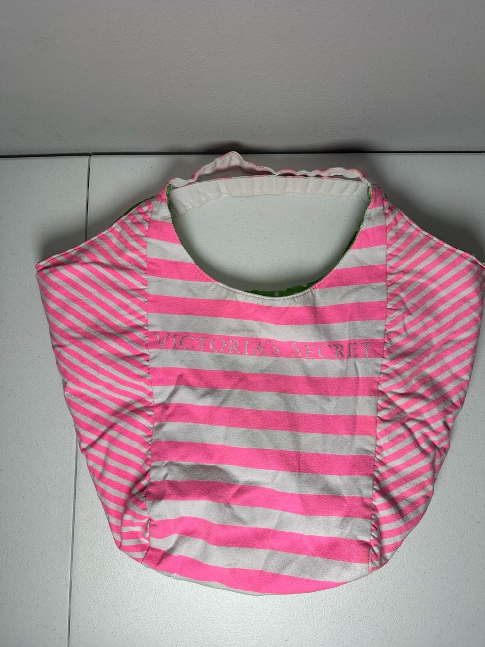 Victoria's Secret Pink and White Striped Reversible